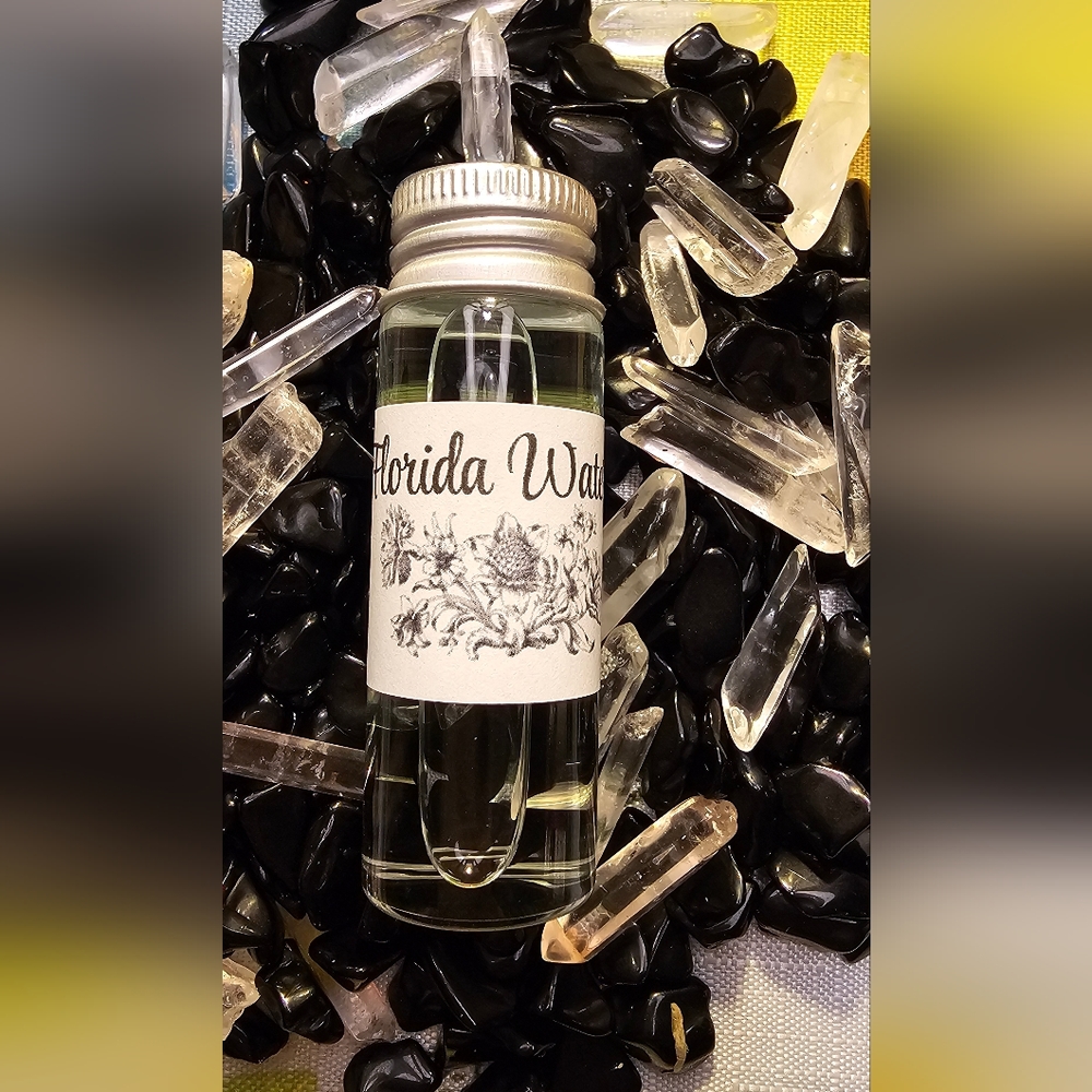 Mini 0.5oz/15mL Florida water 💧 Infused with black tourmaline & clear quartz